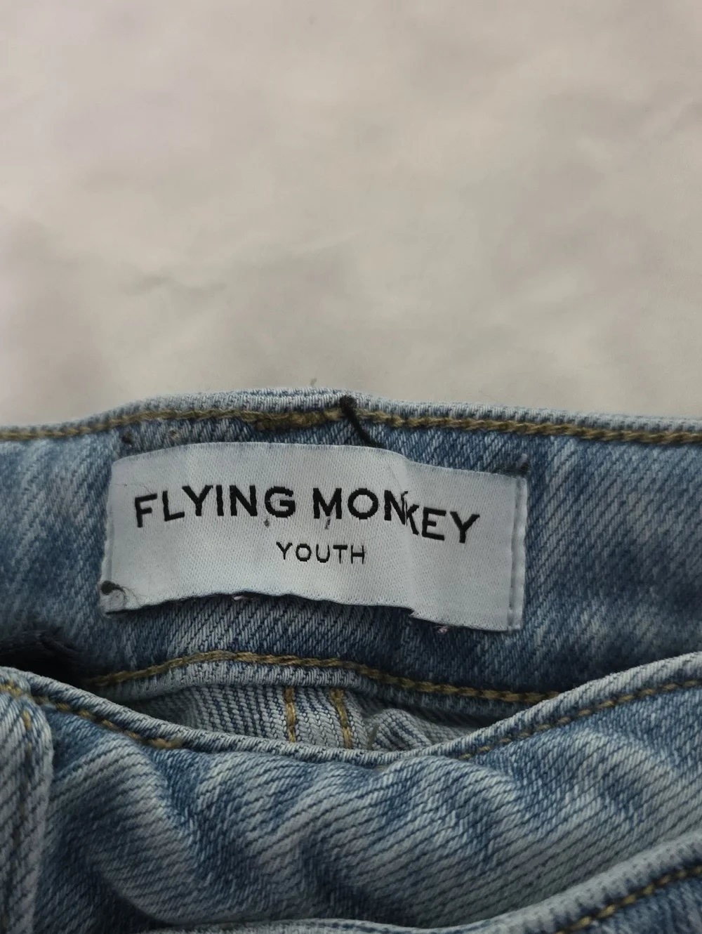 Flying Monkey Light Blue Distressed Flare Jeans